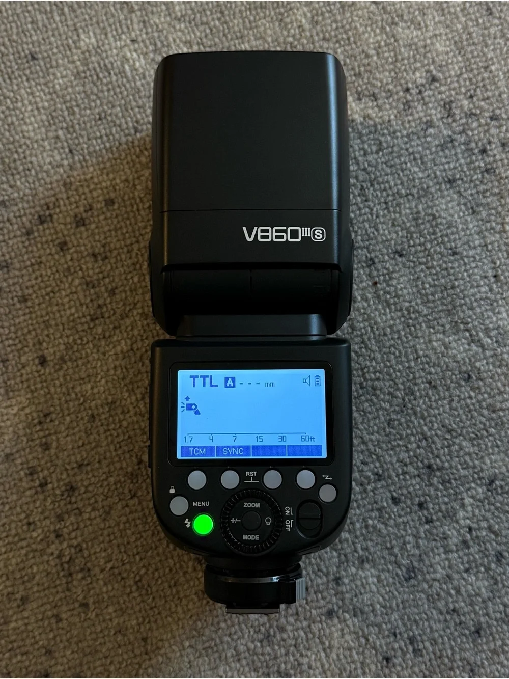 V860II-S TTL Camera Flash - Black w/soft case.